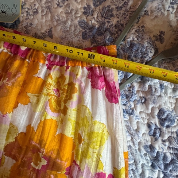CeCe Floral A-Line Skirt - Pink, Orange, Yellow - Picture 4 of 7